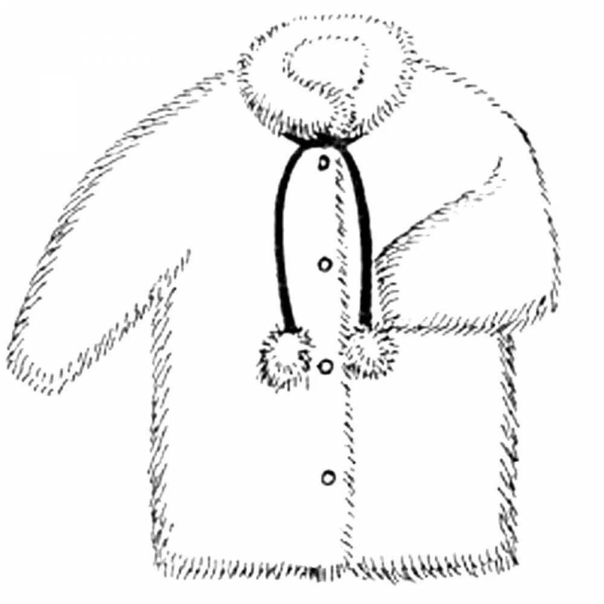 Coloring page dazzling fur coat for children