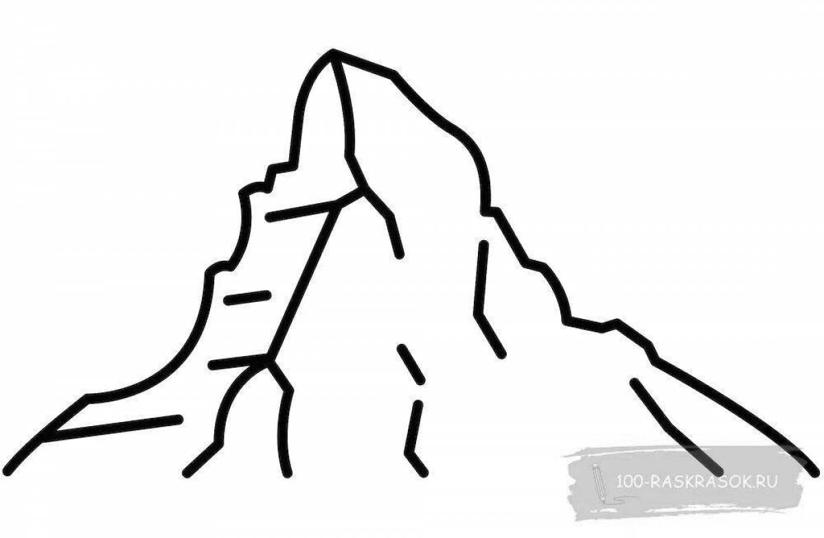 Magnificent mountain coloring for kids