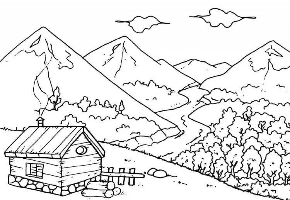 Rampant mountain coloring book for kids