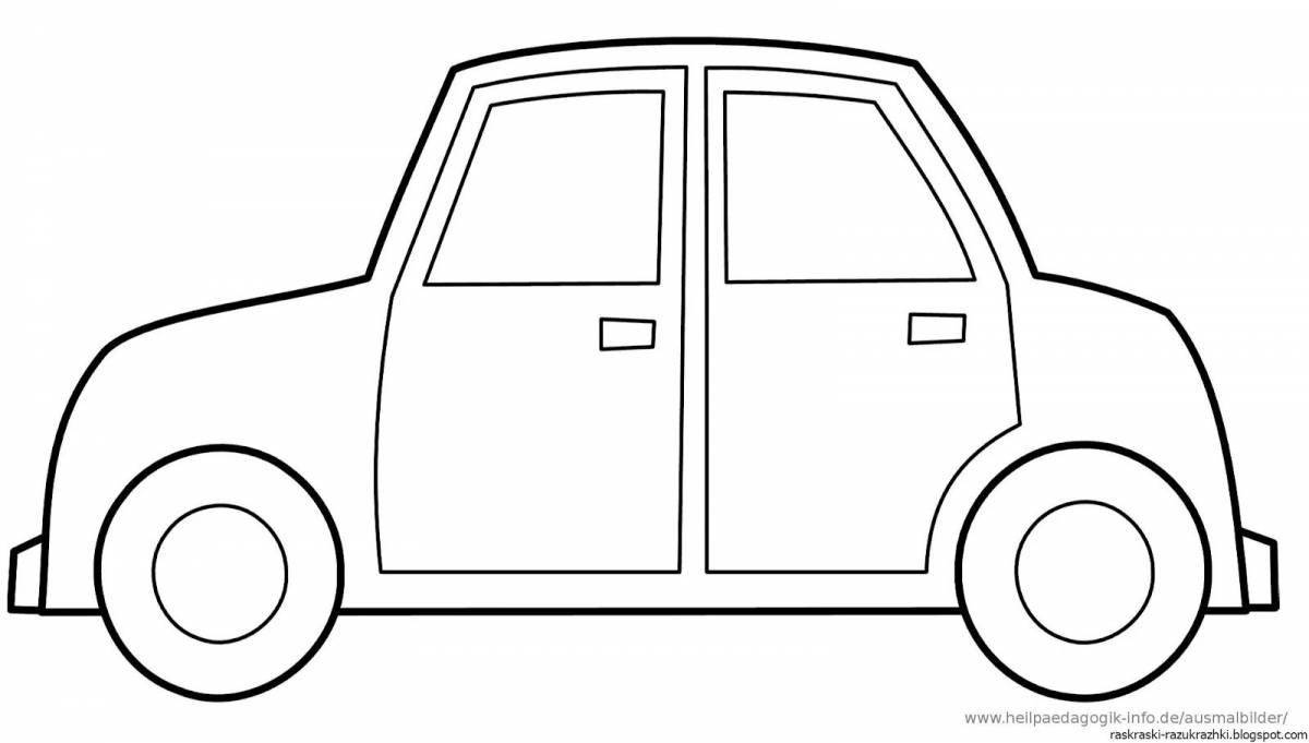 Coloring page adorable car for kids