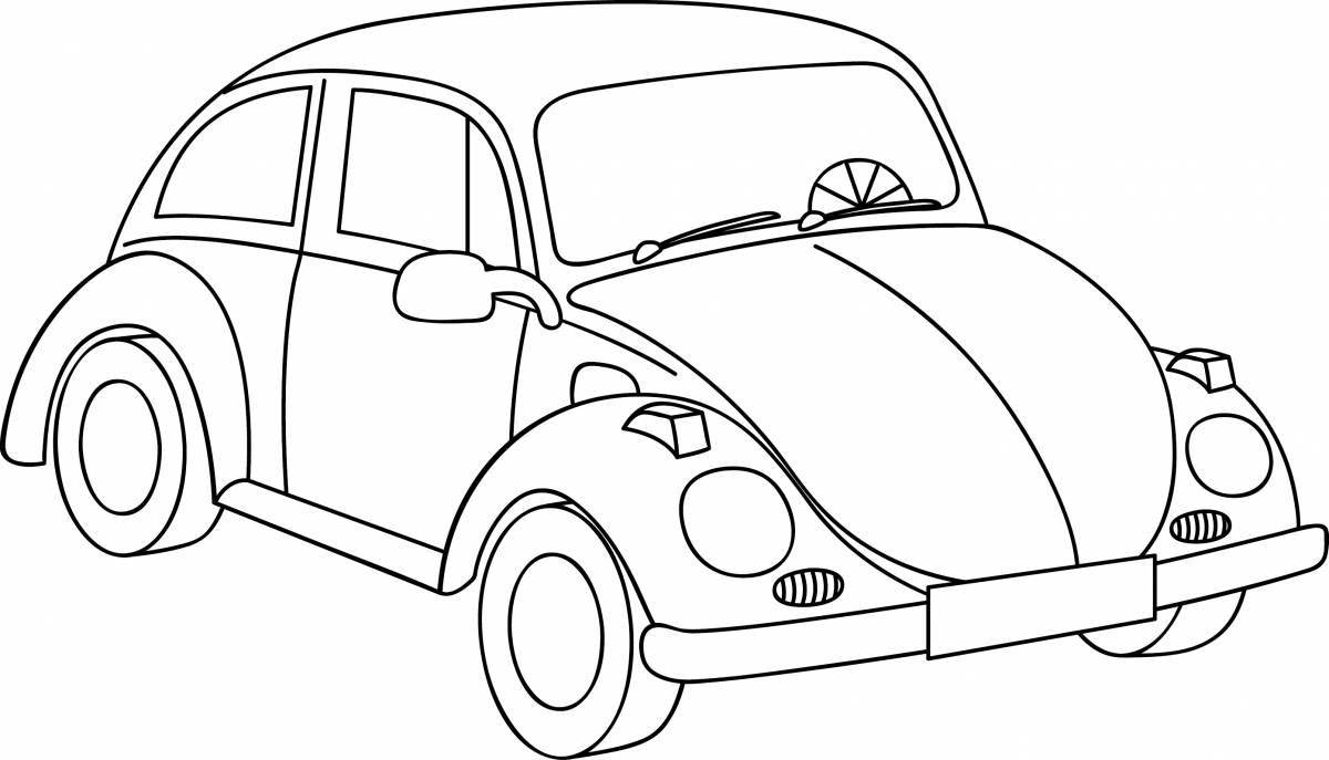 Glitter car coloring for kids