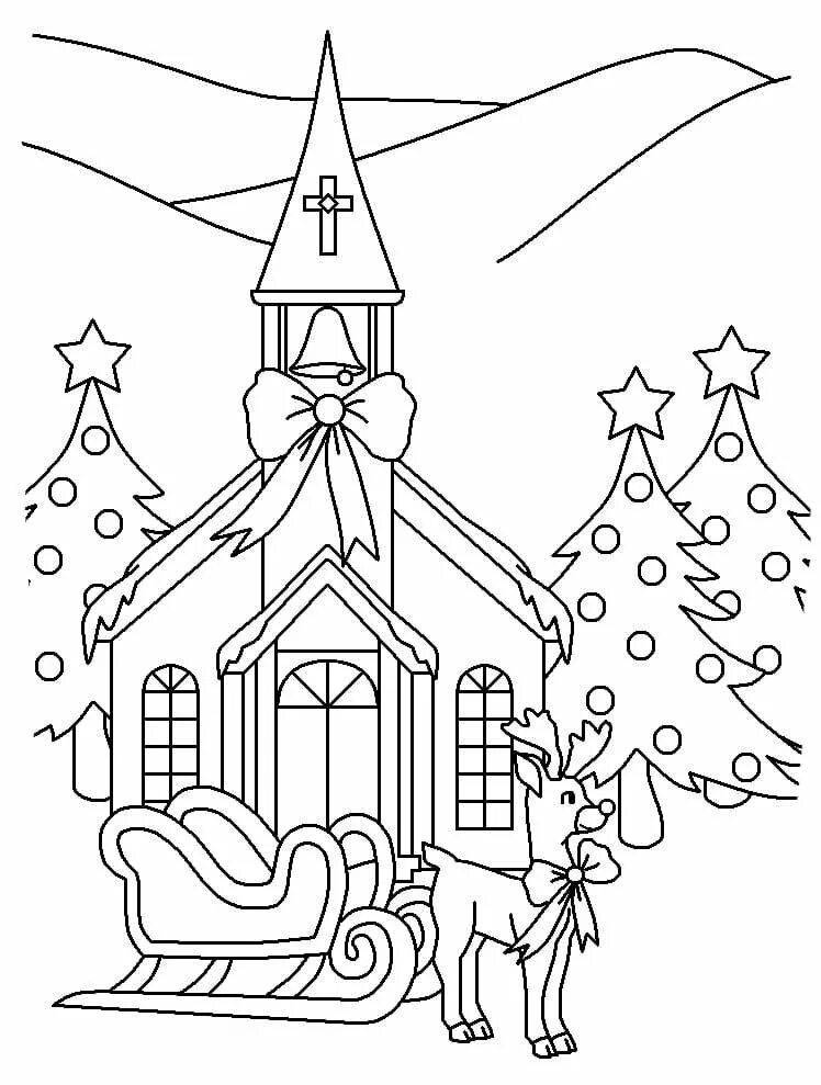 Glowing merry christmas coloring book