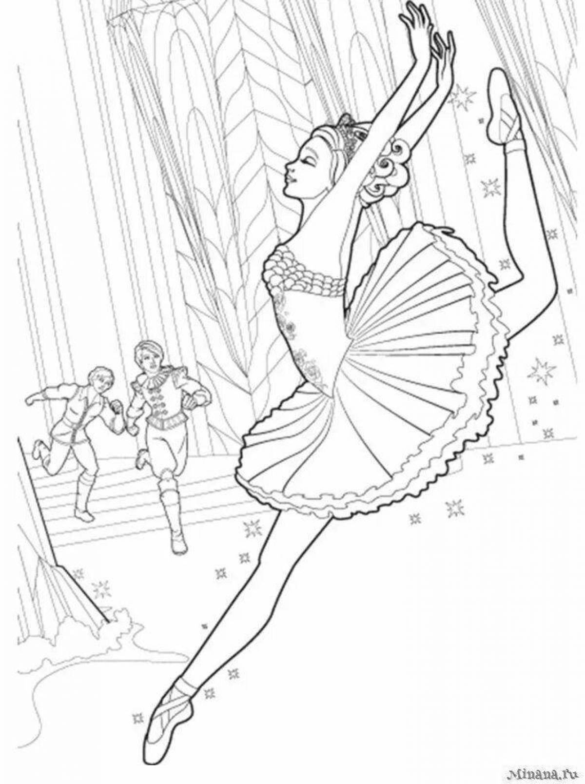 Joyful ballerina coloring pages for girls