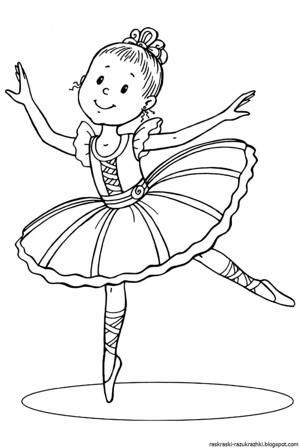Colorful ballerina coloring book for girls