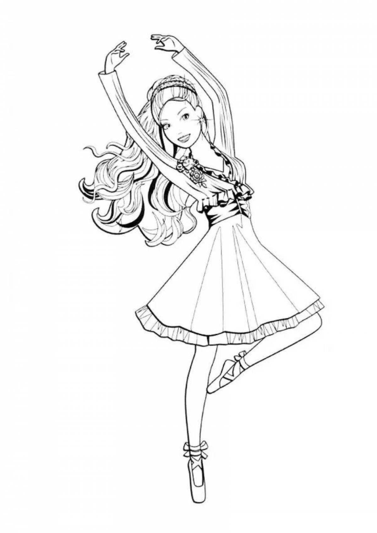 Magic ballerina coloring book for girls