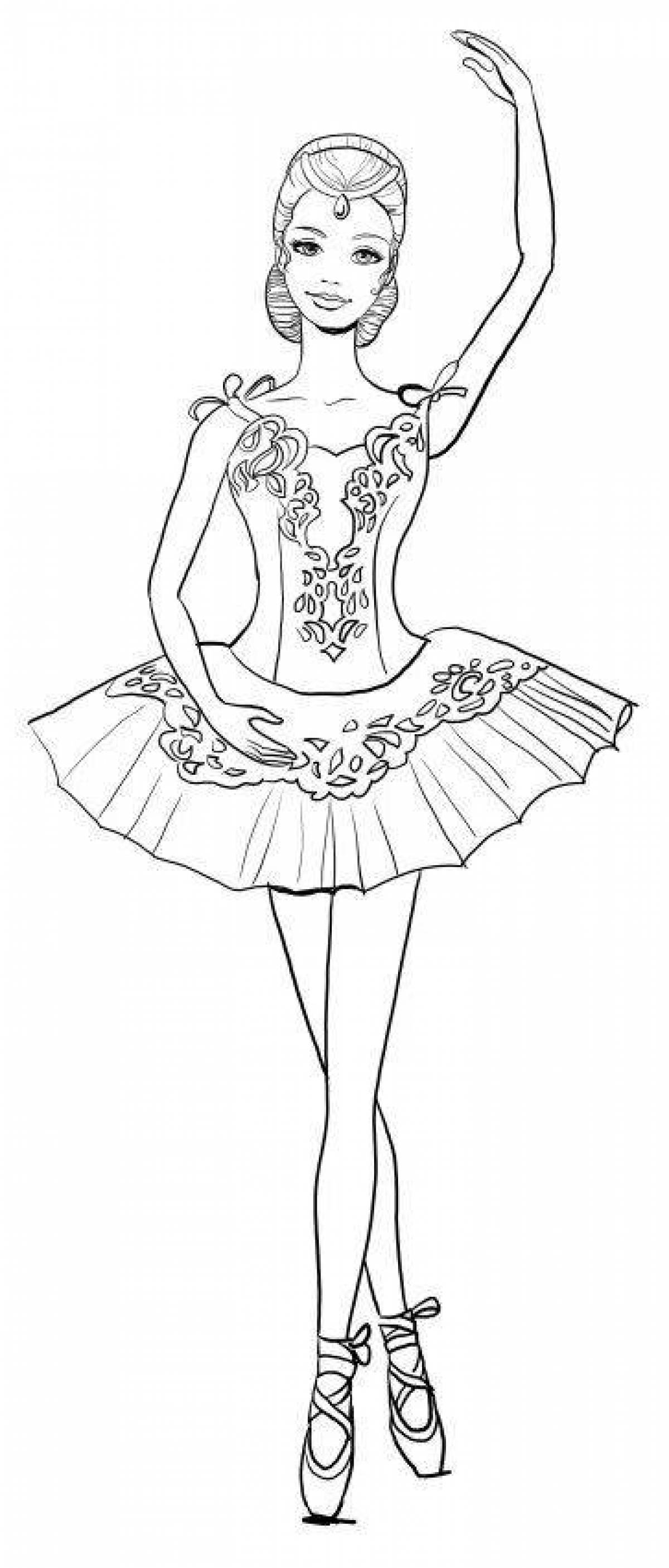 Coloring page dazzling ballerina for girls