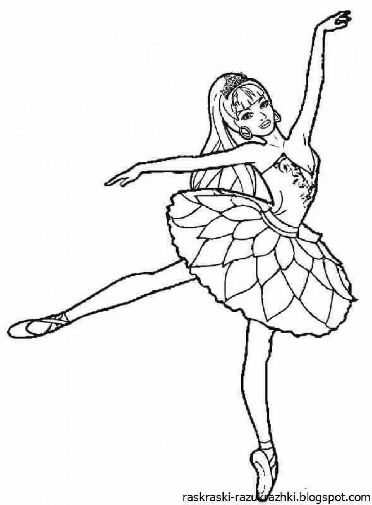 Glorious ballerina coloring book for girls