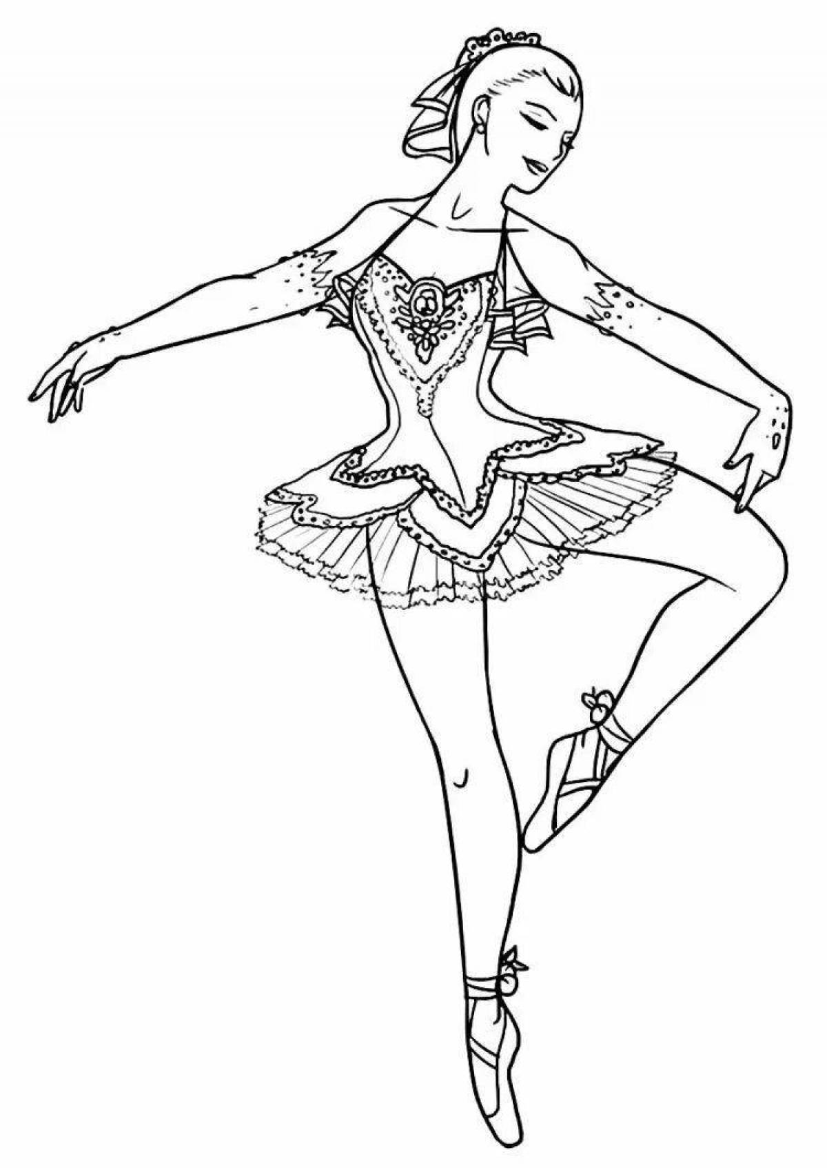 Fun coloring ballerina for girls