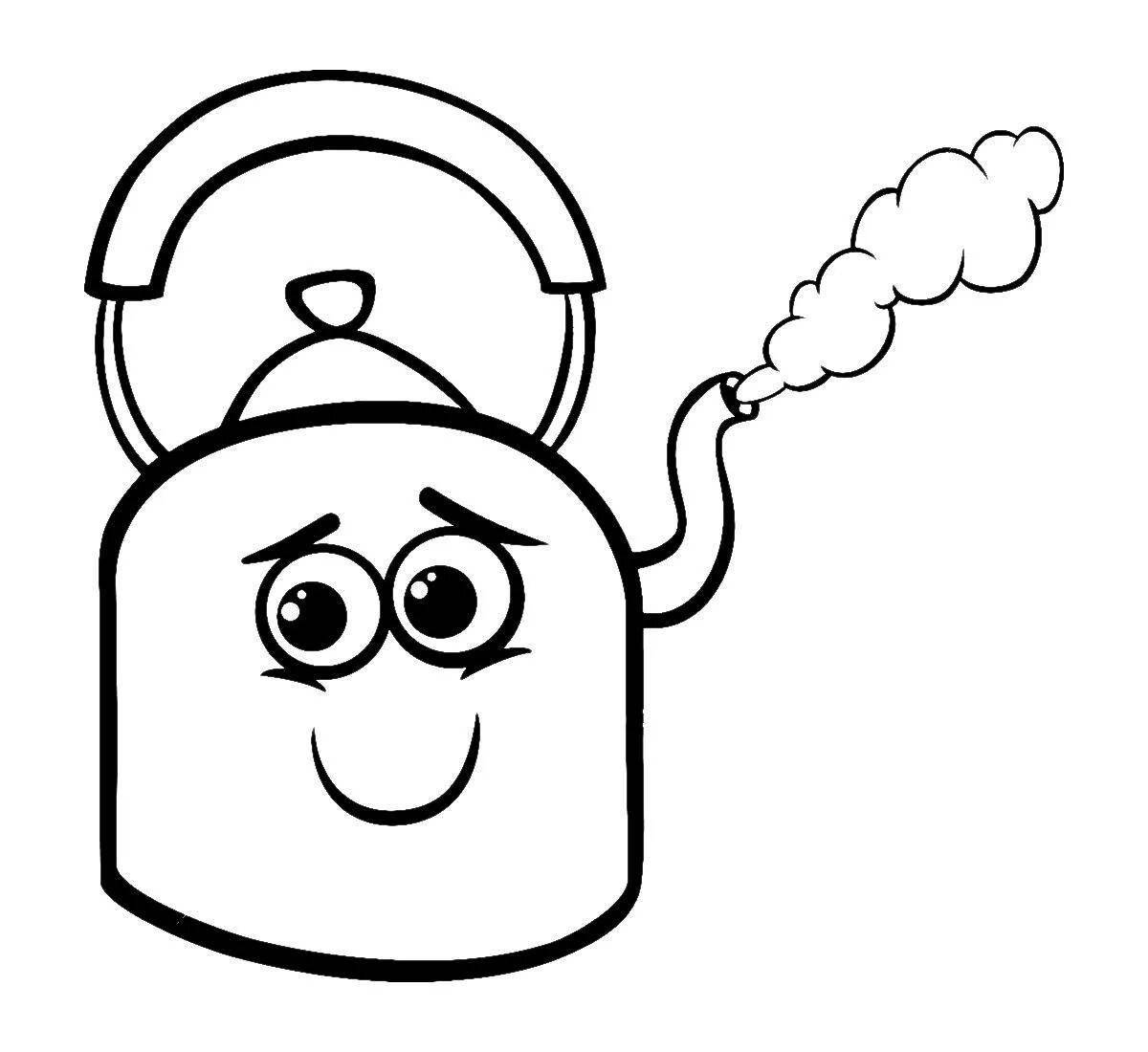 Glorious teapot coloring pages for kids
