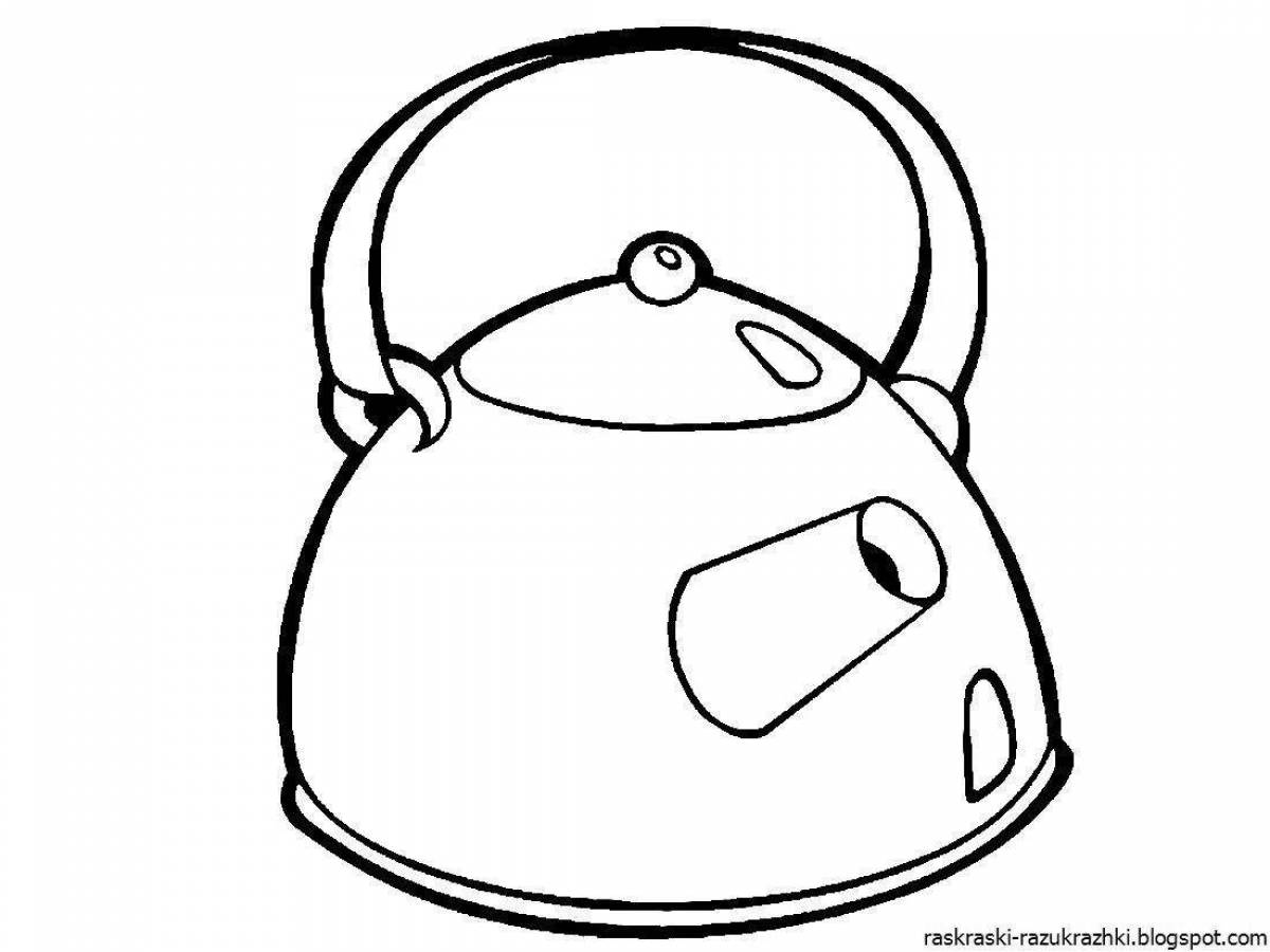 Playful teapot coloring page for kids