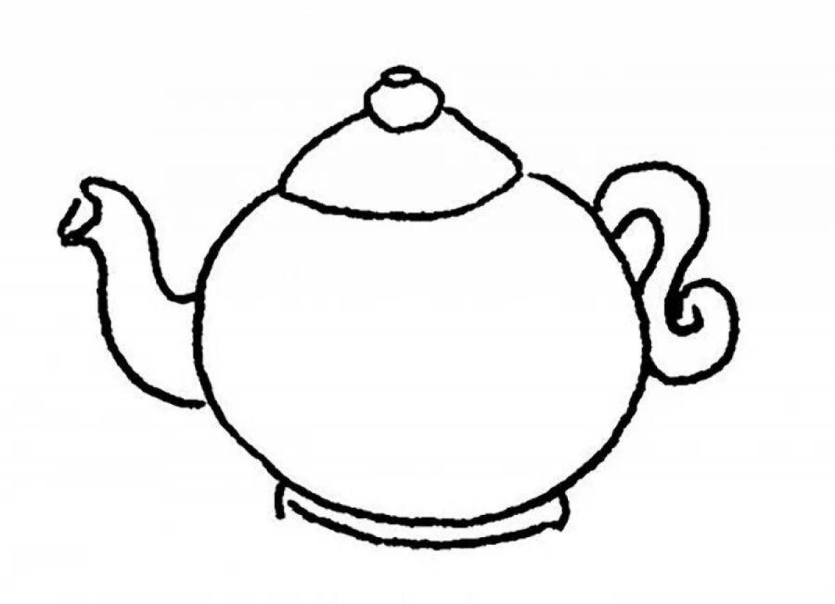 Innovative teapot coloring for kids