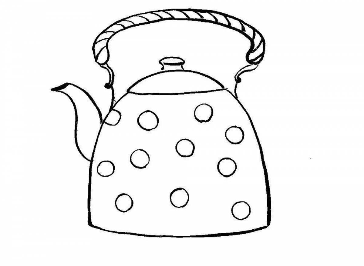 Раскраска ностальгический чайник для детей
