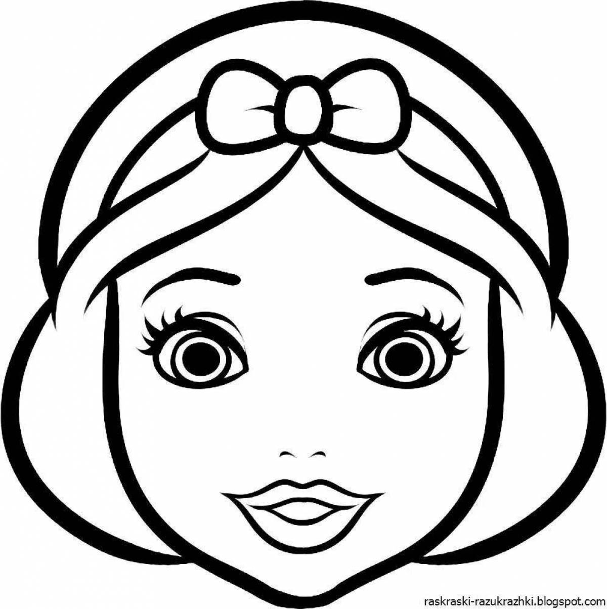 Vibrant human face coloring page for kids