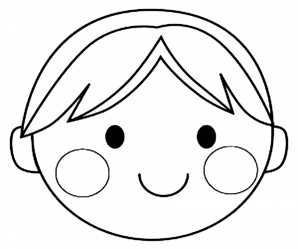 Magic human face coloring page for kids
