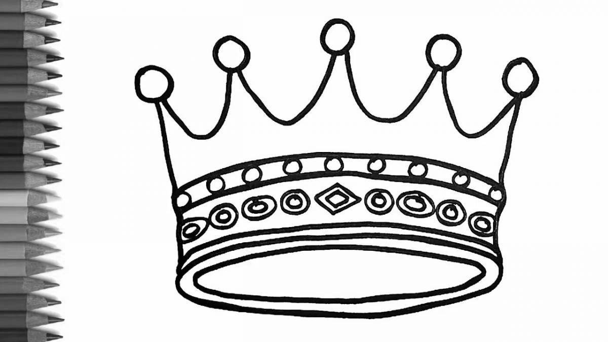 Colorful crown coloring page for kids