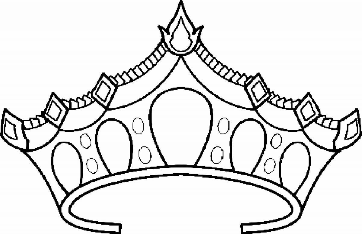 Glowing crown coloring page for kids