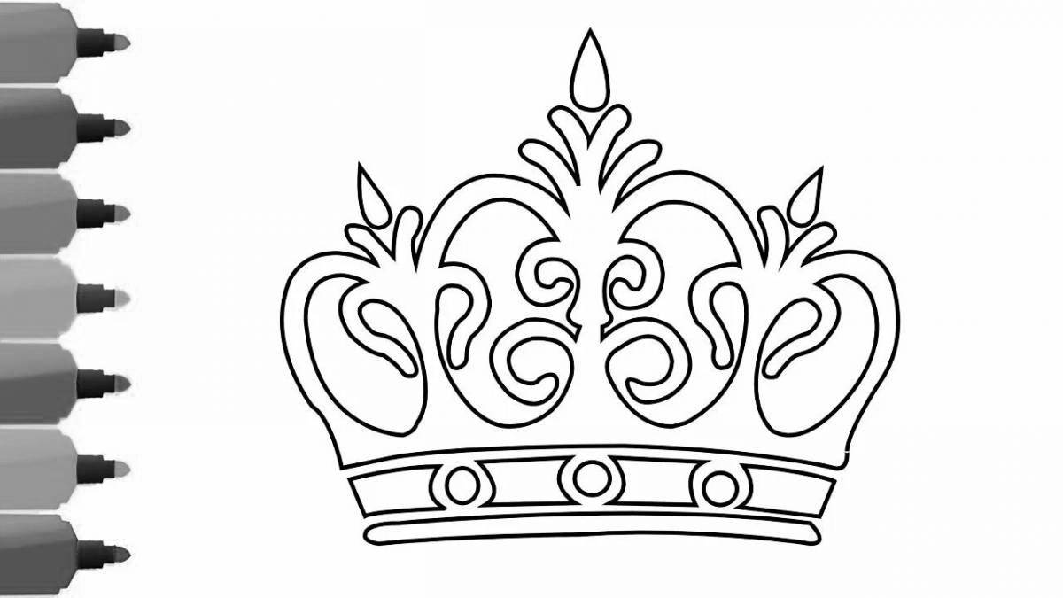 Coloring book elegant crown for children