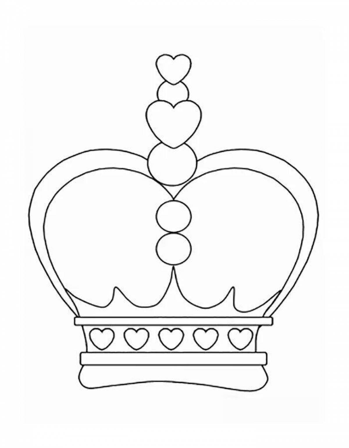 Adorable crown coloring page for kids