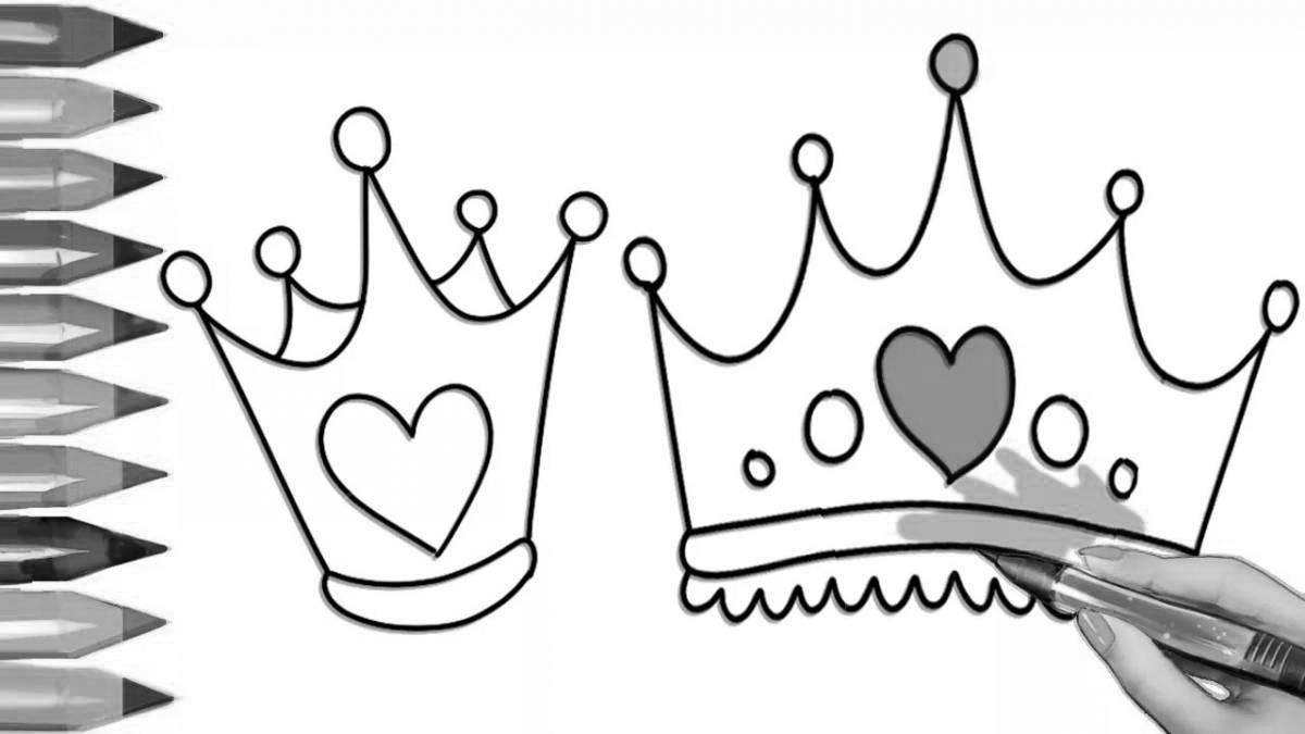 Coloring book joyful crown for children