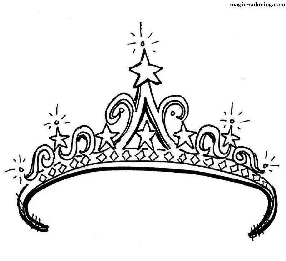 Coloring bright crown for children