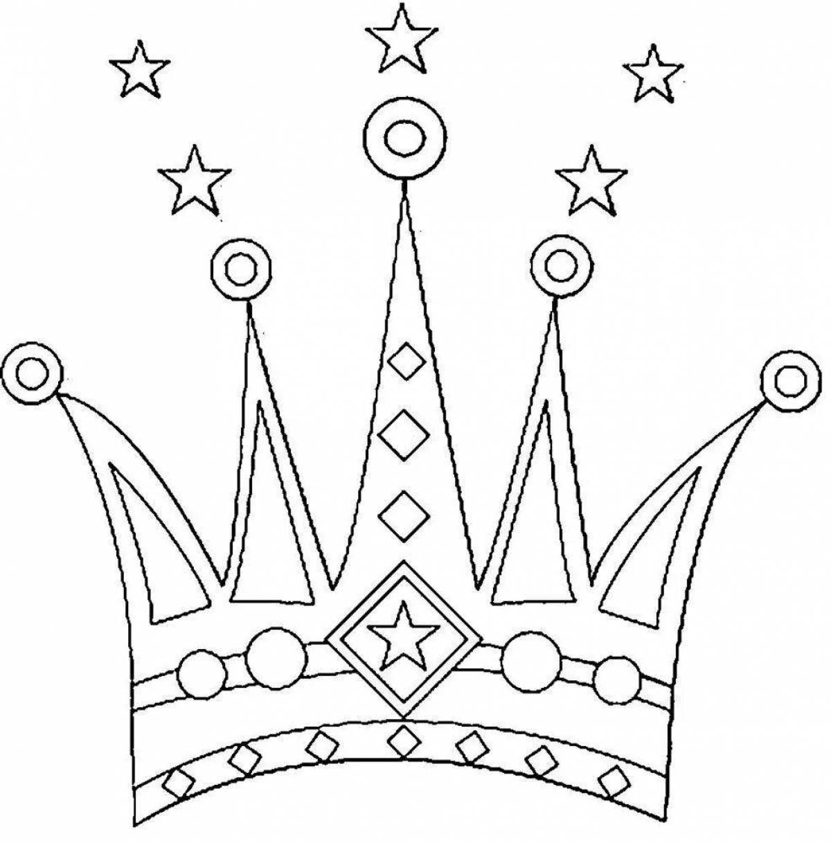 Amazing crown coloring page for kids