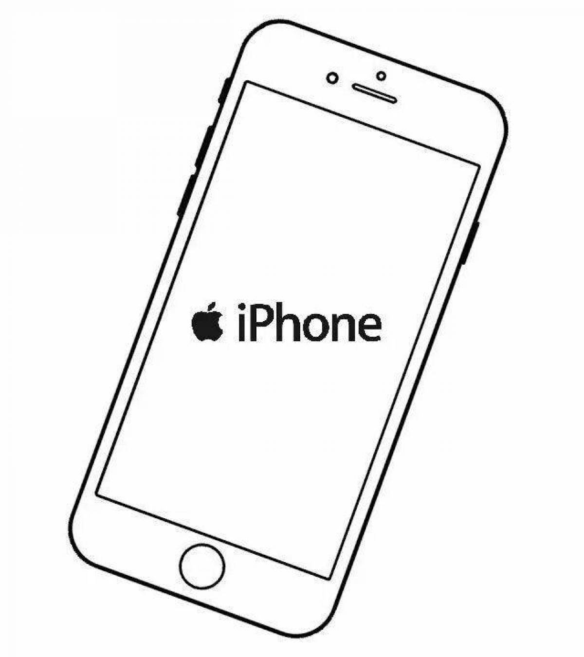 Colorful iphone coloring page for everyone