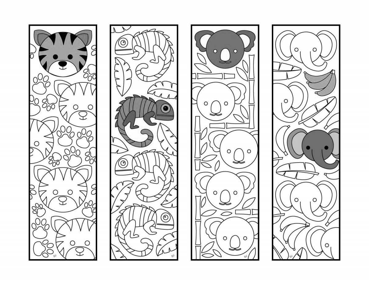 Fun coloring bookmarks for books