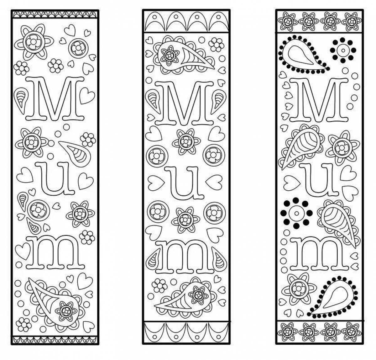 Creative coloring bookmarks for books