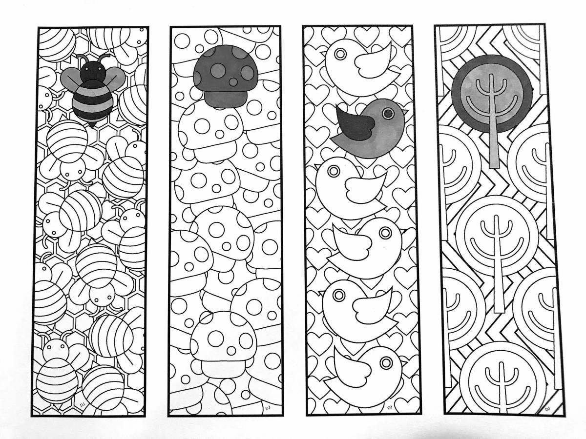 Innovative bookmarks for coloring books