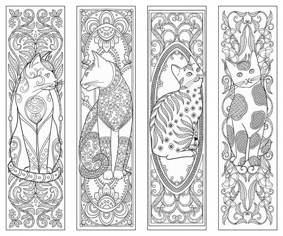 Trendy coloring bookmarks for books