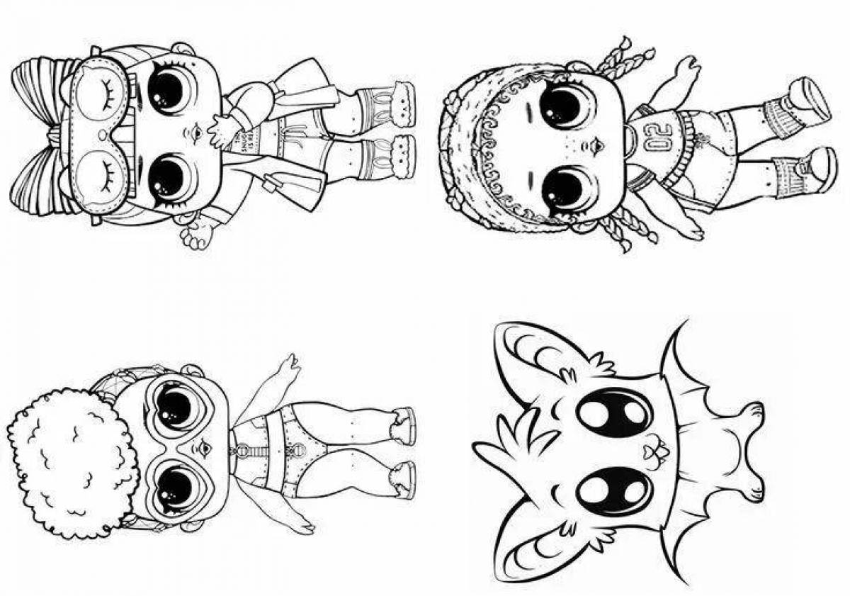 Adorable squid doll coloring page