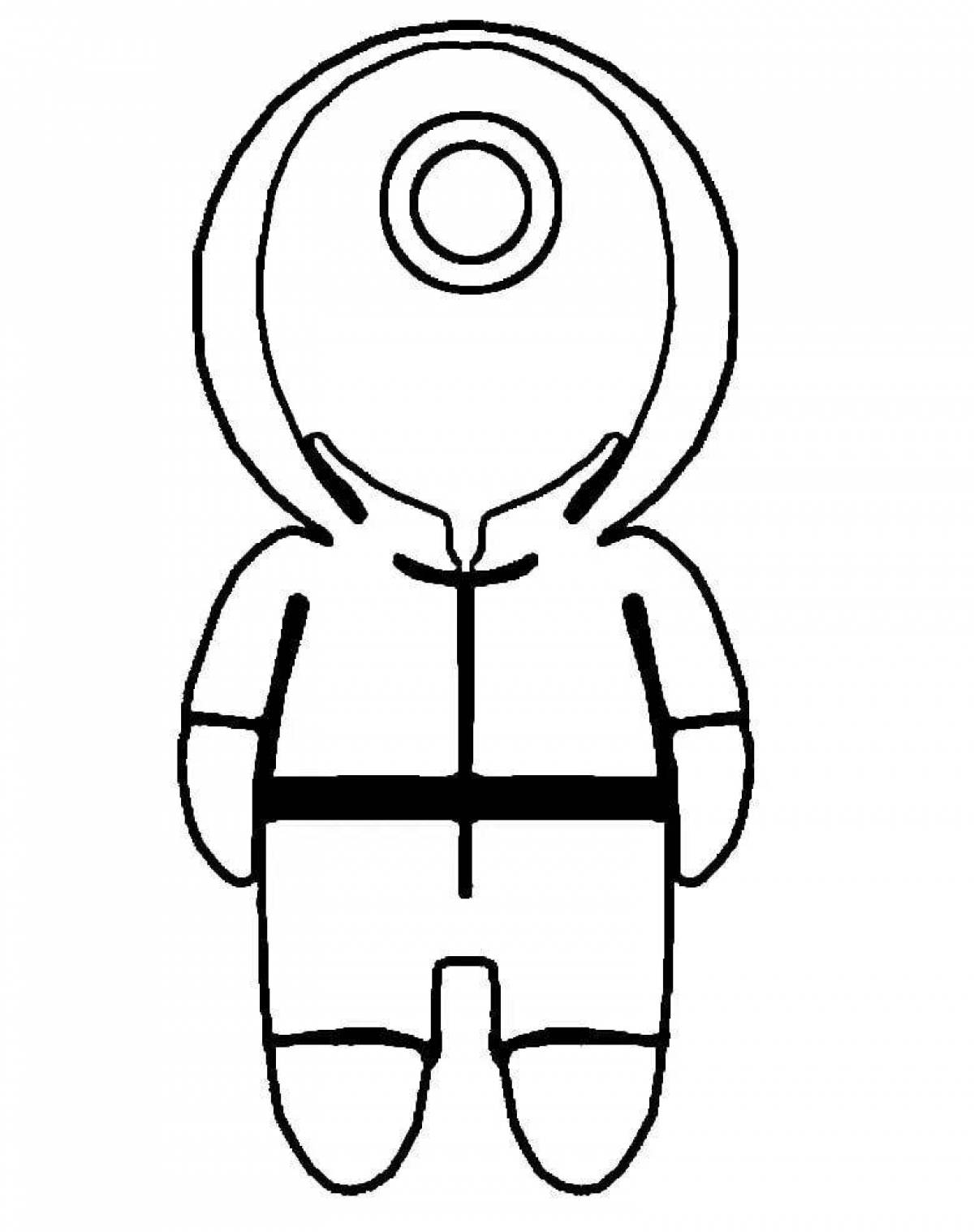 Fancy squid doll coloring page