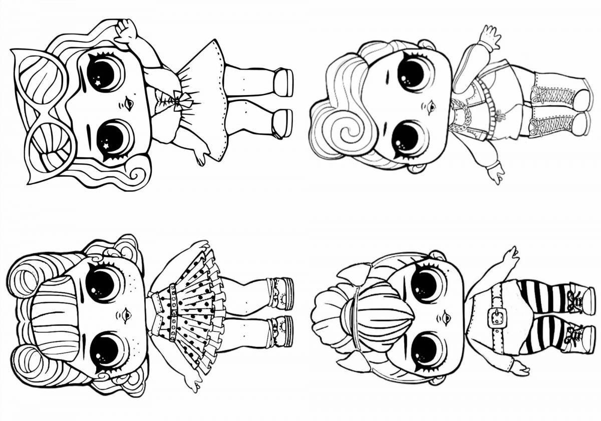 Coloring book funny squid doll