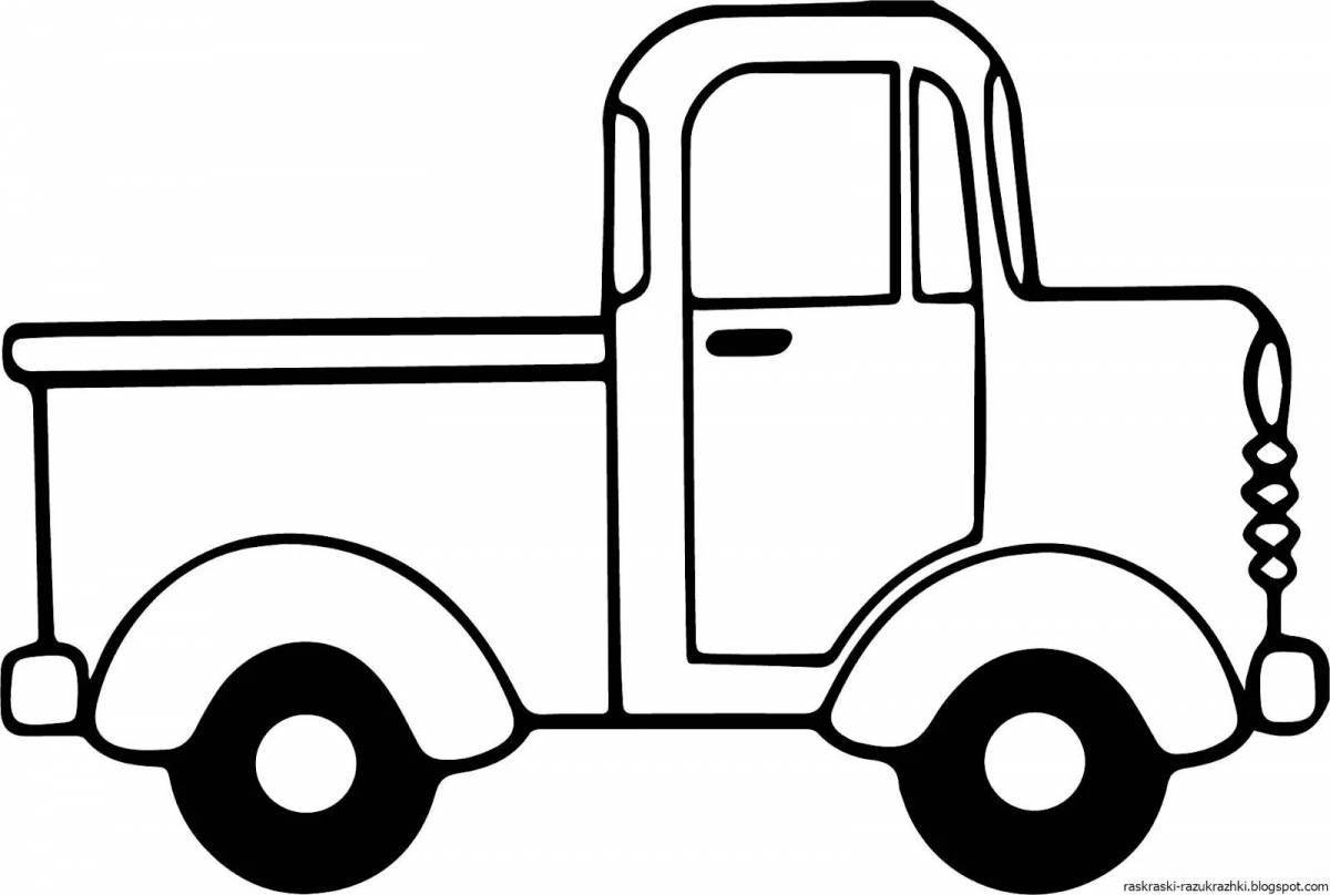 Веселый грузовик раскраски для детей 3-4 лет