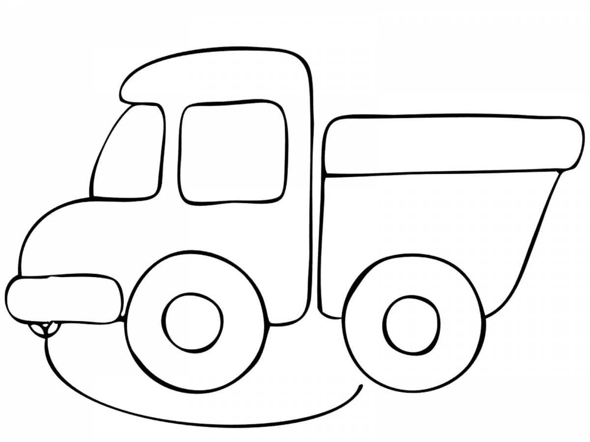 Радостный грузовик-раскраска для детей 3-4 лет
