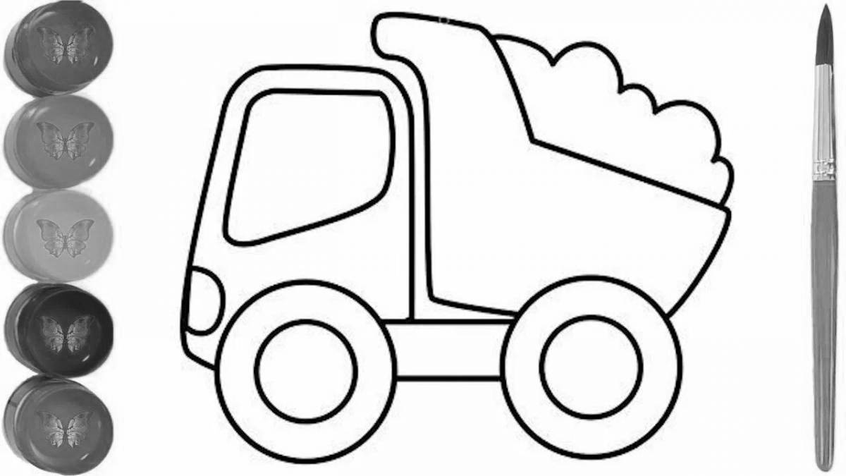 Fabulous truck coloring book for children 3-4 years old