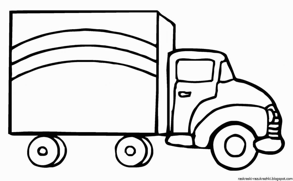 Adorable truck coloring page for 3-4 year olds