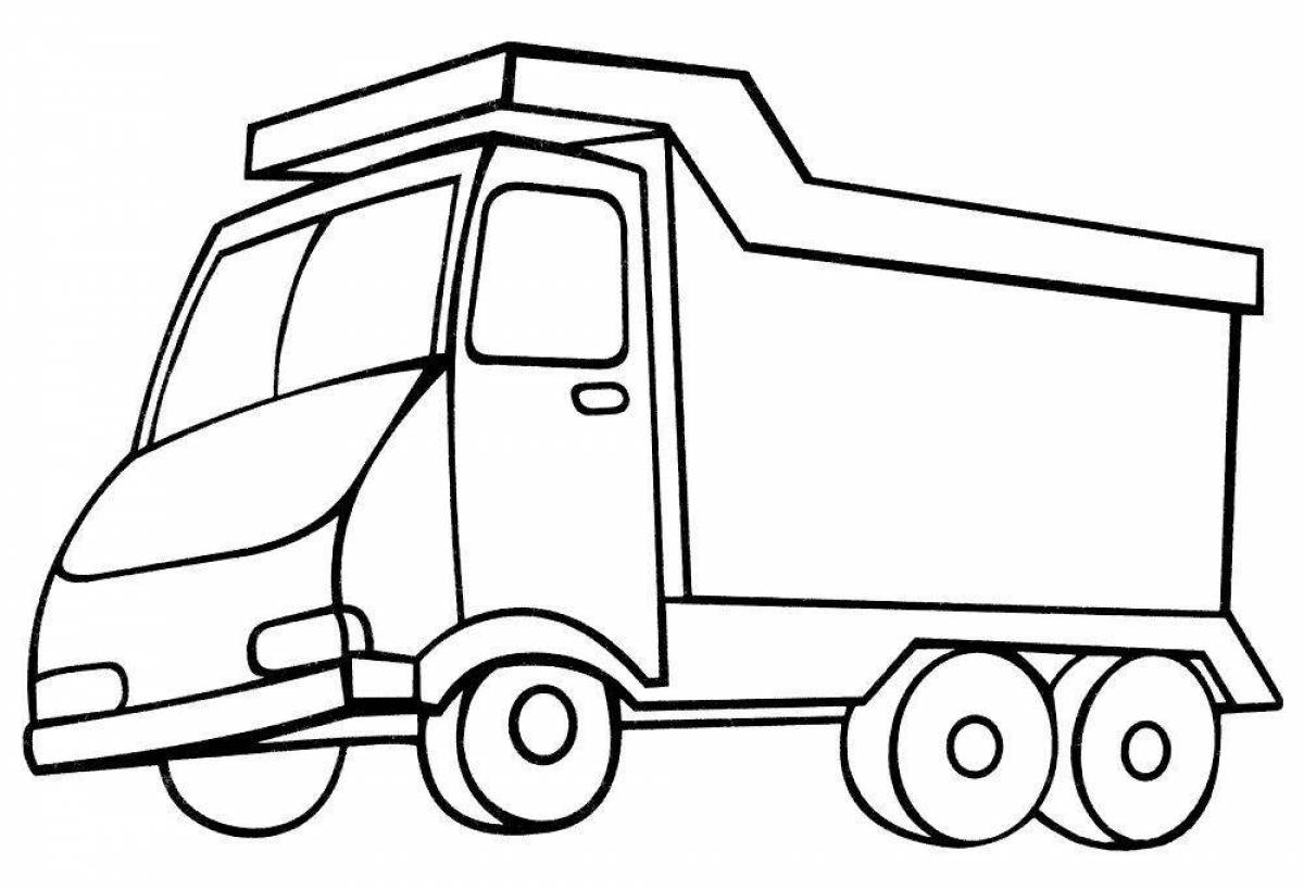 Выдающаяся страница раскраски грузовиков для детей 3-4 лет