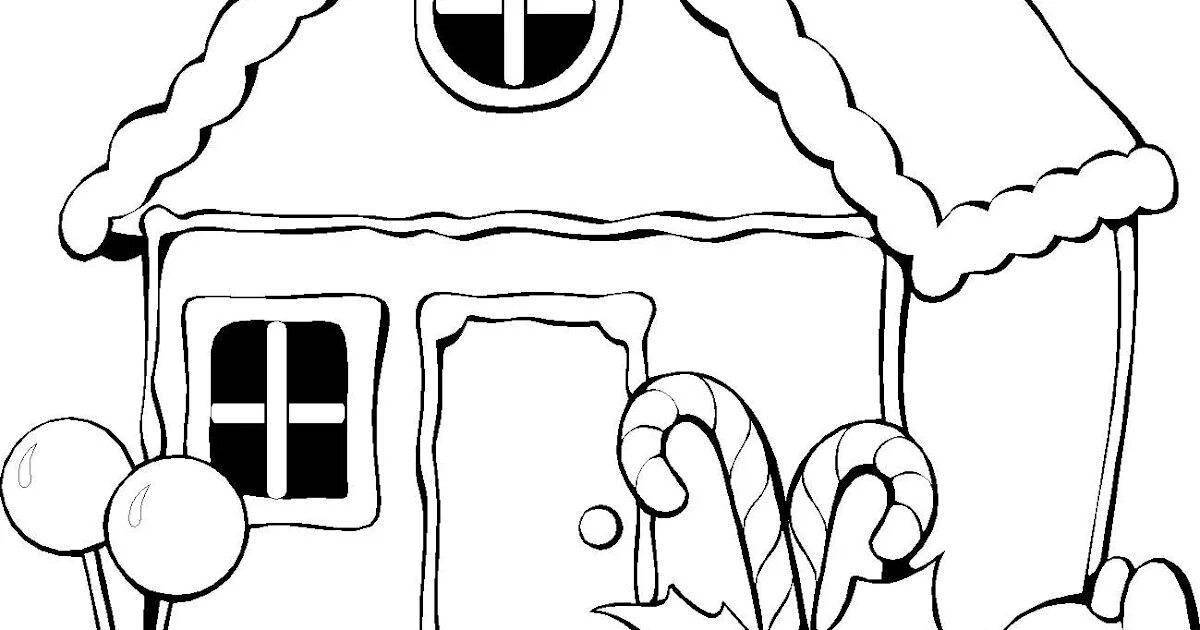 Coloring page spectacular house for children 2-3 years old
