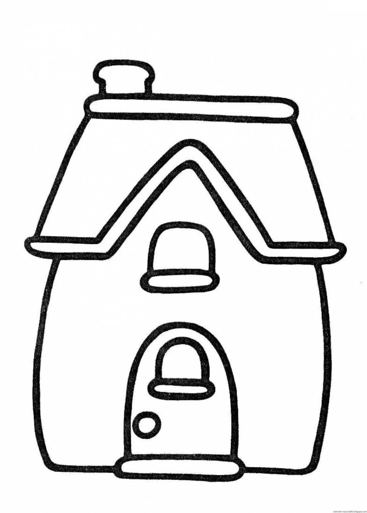 Fancy house coloring for 2-3 year olds