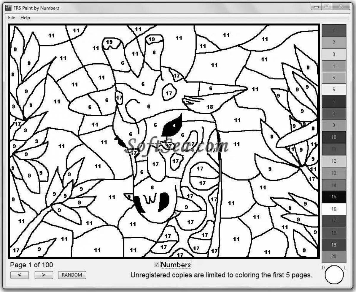 Intriguing number game coloring page