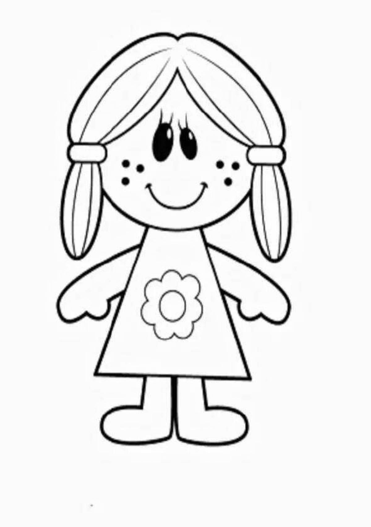 Creative coloring doll for 3-4 year olds