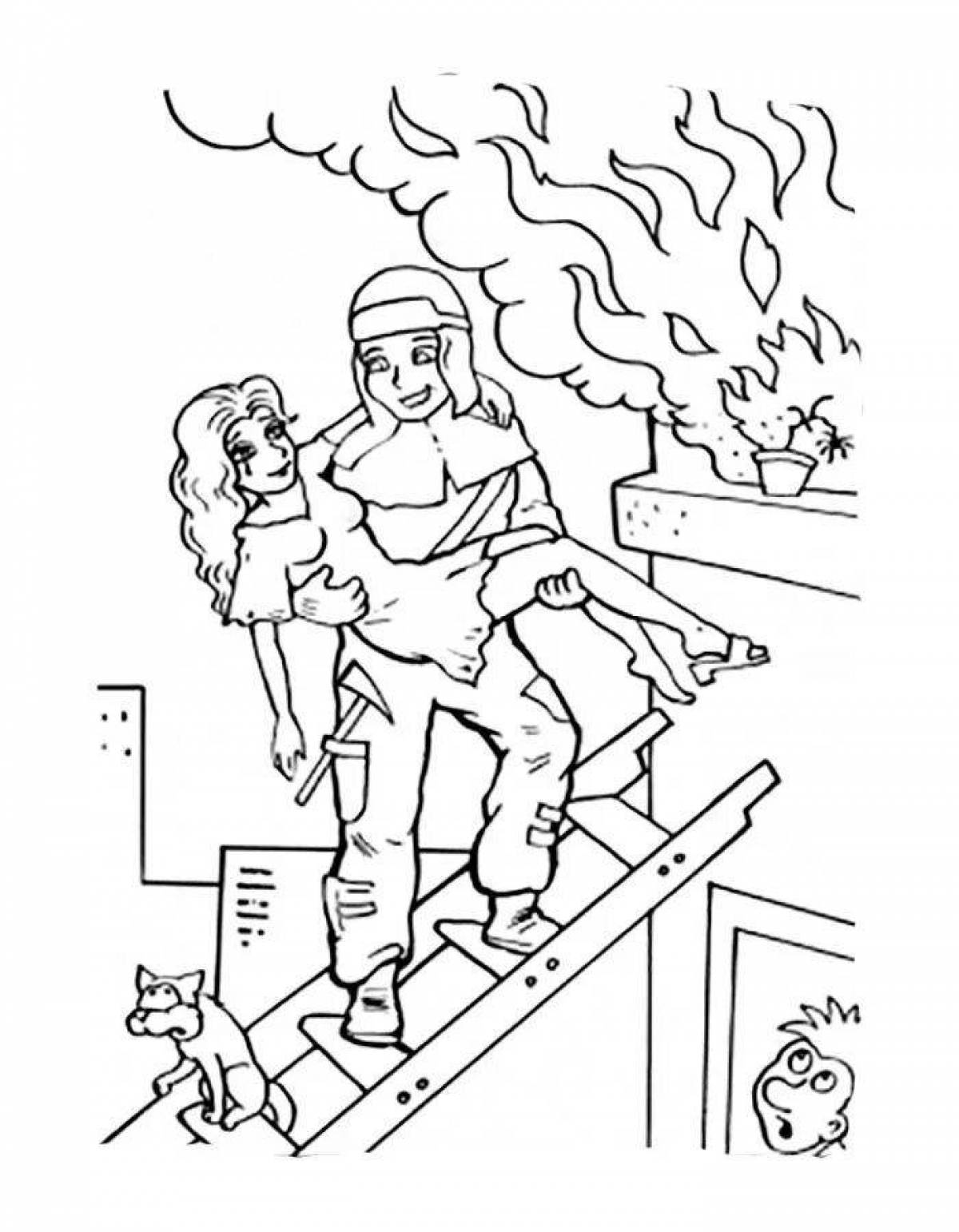 Magic Fire Safety Coloring Page