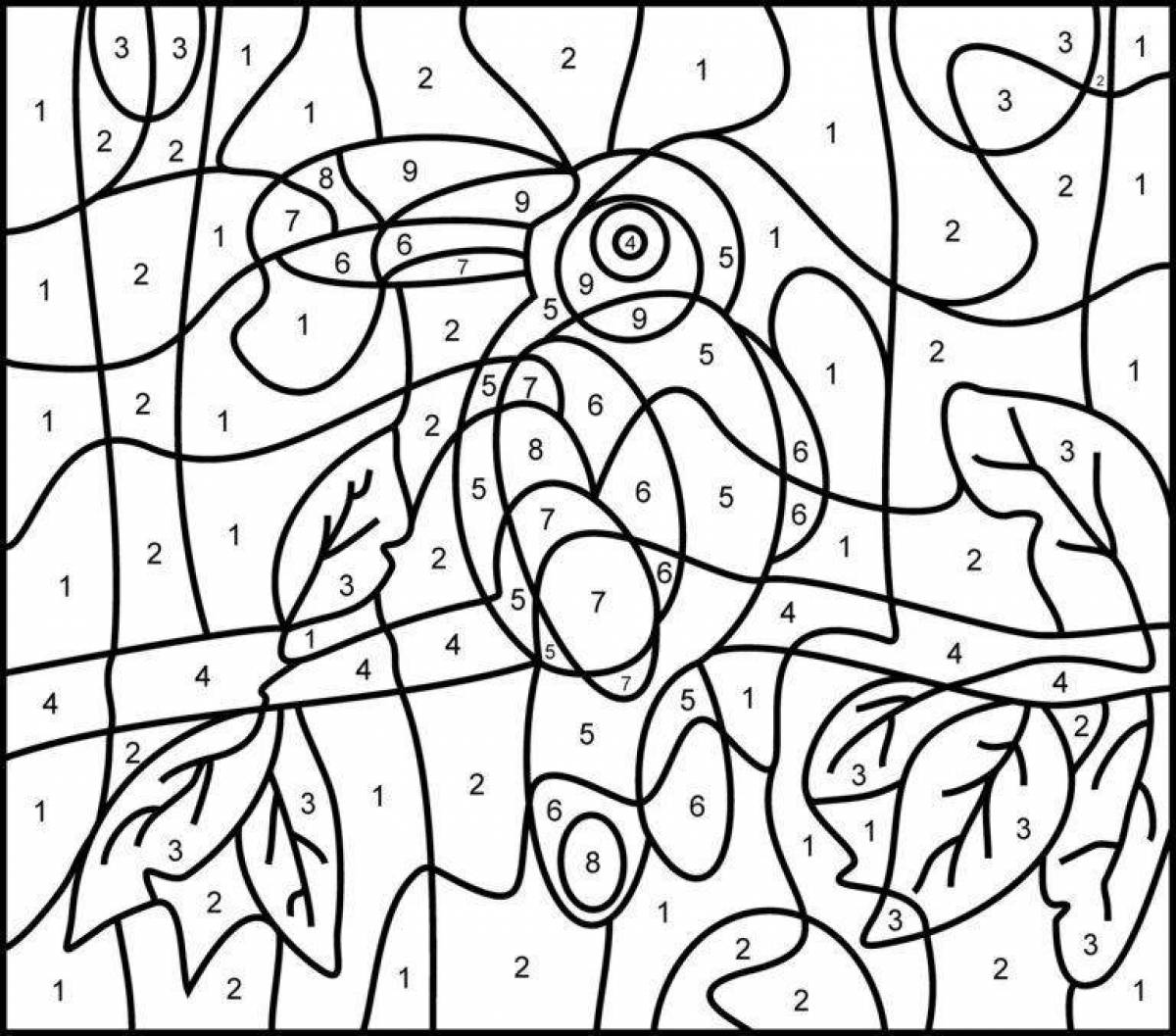 Color by number coloring book for all adults