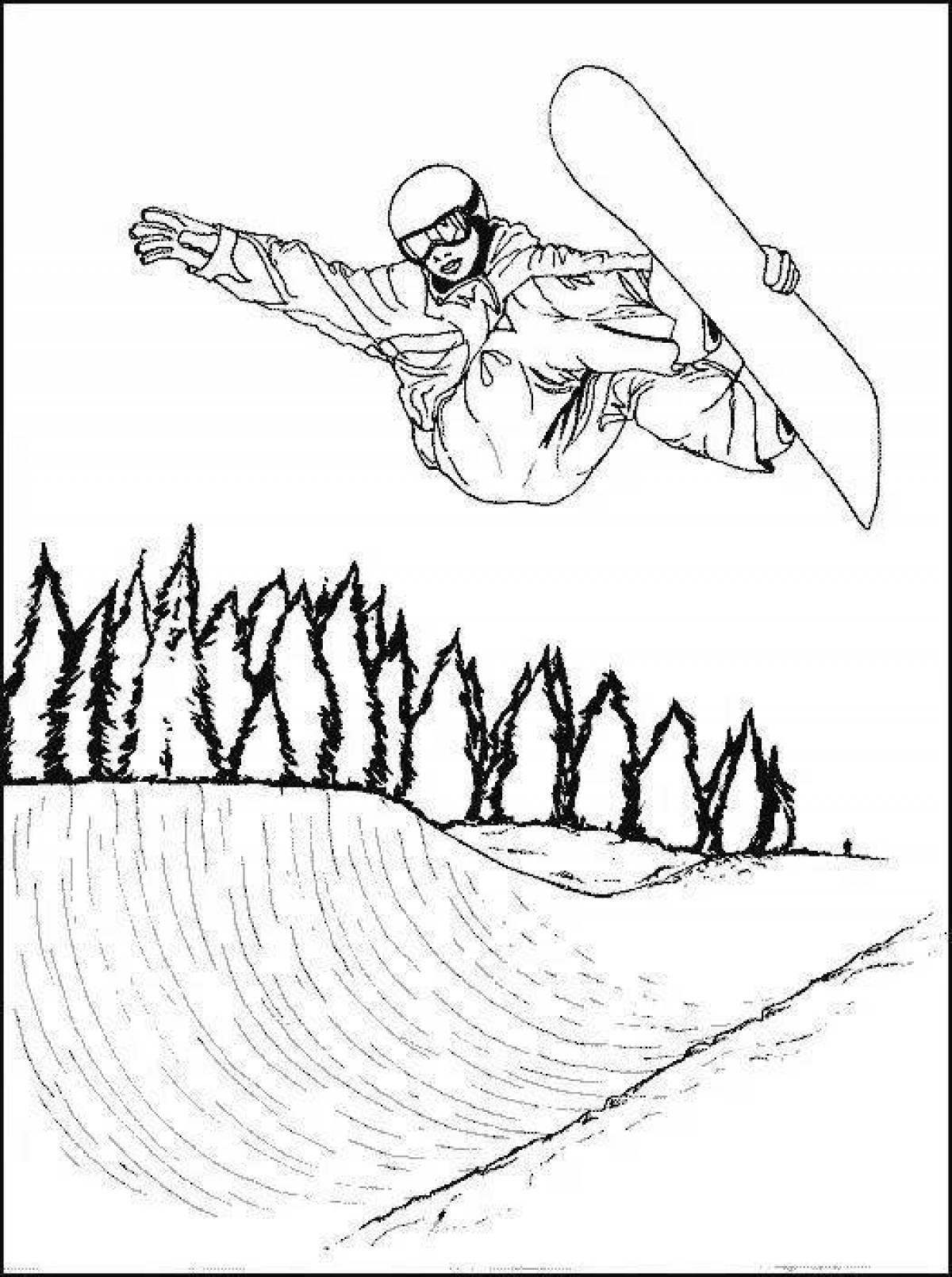 Colouring steadfast snowboarder