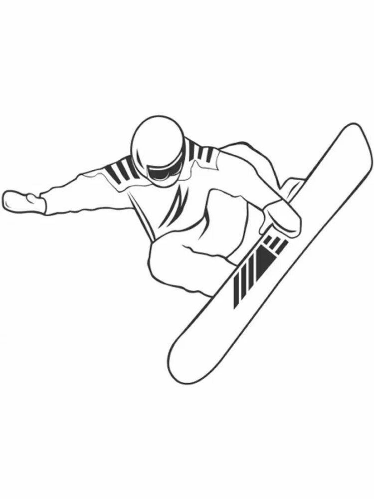 Раскраска живой сноубордист
