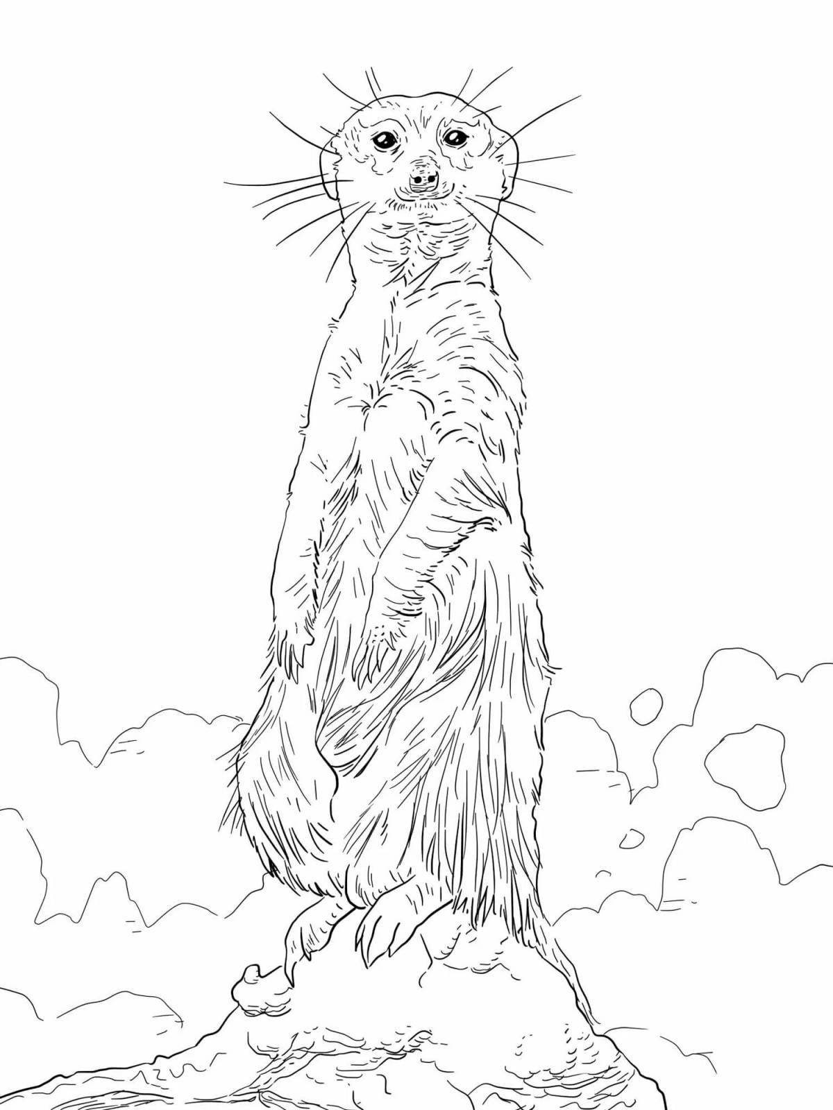 Coloring book playful gopher
