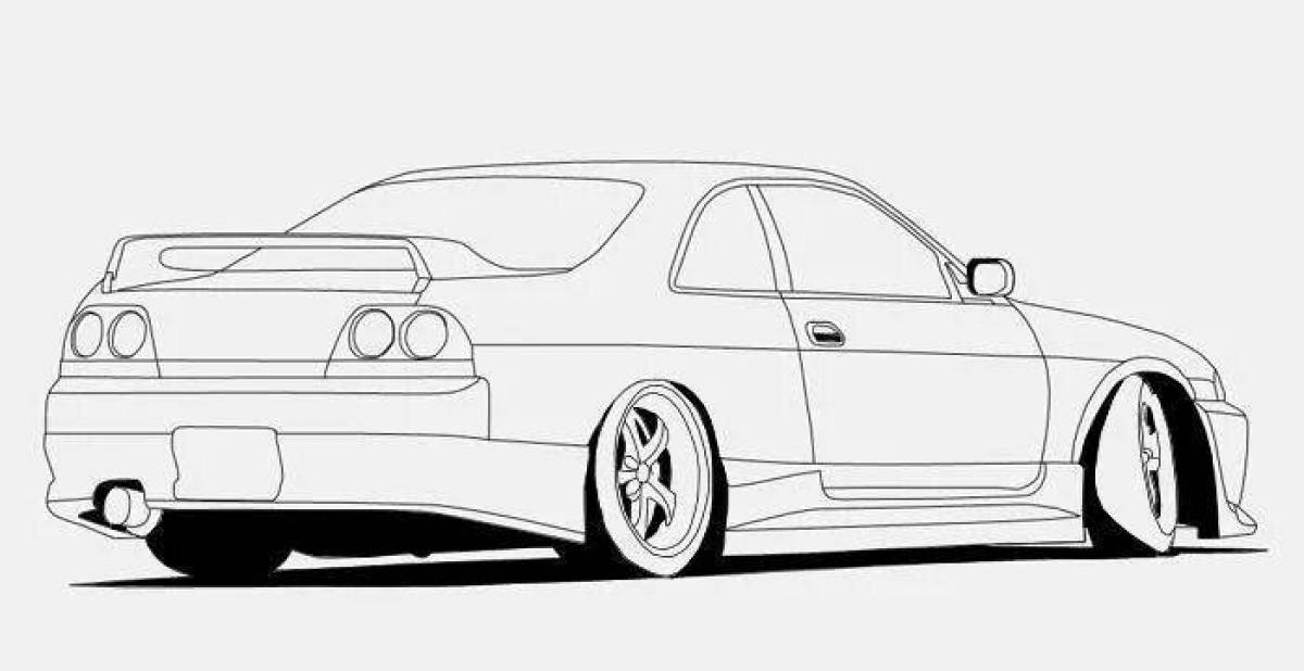 Colorful jdm coloring page