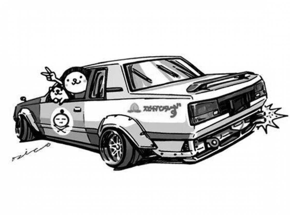 Cute jdm coloring page