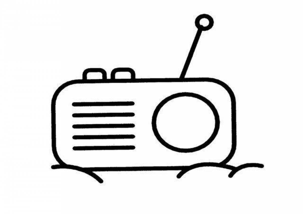 Colorful radio coloring page